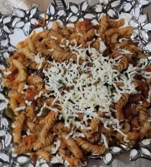 Garlic chees vegetables pasta